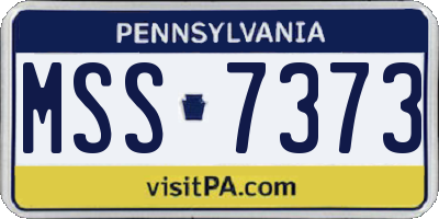PA license plate MSS7373
