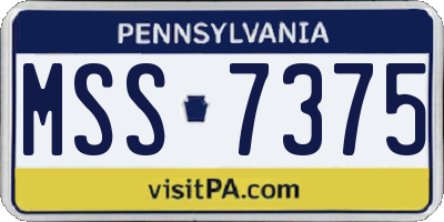 PA license plate MSS7375