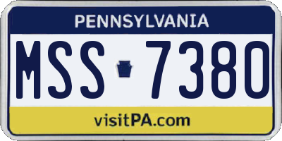 PA license plate MSS7380