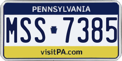 PA license plate MSS7385