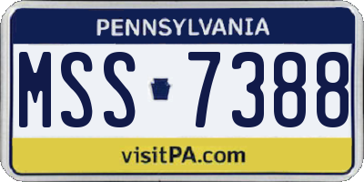PA license plate MSS7388