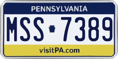 PA license plate MSS7389