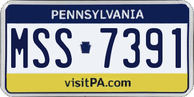PA license plate MSS7391