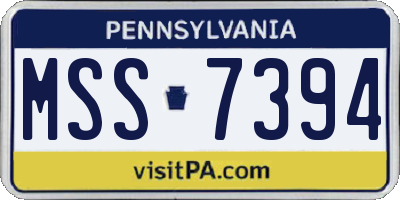 PA license plate MSS7394