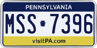 PA license plate MSS7396