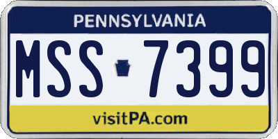 PA license plate MSS7399
