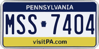 PA license plate MSS7404