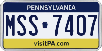 PA license plate MSS7407
