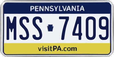 PA license plate MSS7409