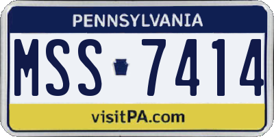 PA license plate MSS7414