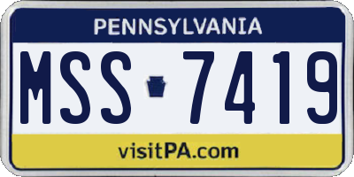 PA license plate MSS7419