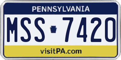 PA license plate MSS7420
