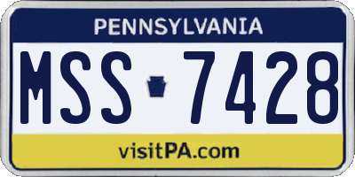 PA license plate MSS7428