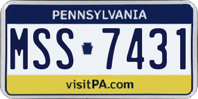 PA license plate MSS7431