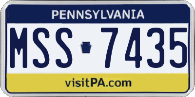 PA license plate MSS7435