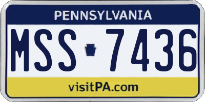 PA license plate MSS7436