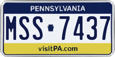 PA license plate MSS7437