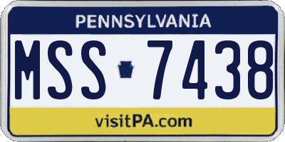 PA license plate MSS7438