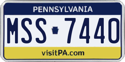 PA license plate MSS7440