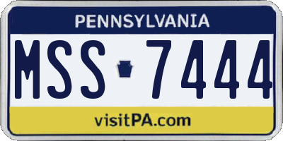 PA license plate MSS7444