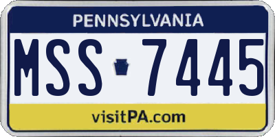 PA license plate MSS7445
