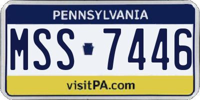 PA license plate MSS7446