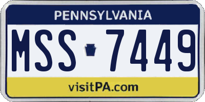 PA license plate MSS7449
