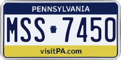 PA license plate MSS7450