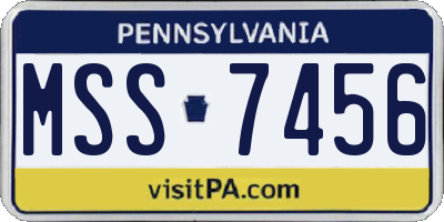 PA license plate MSS7456