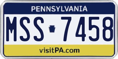 PA license plate MSS7458