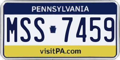 PA license plate MSS7459