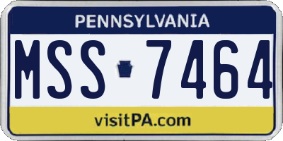 PA license plate MSS7464