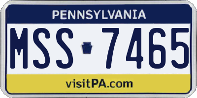 PA license plate MSS7465