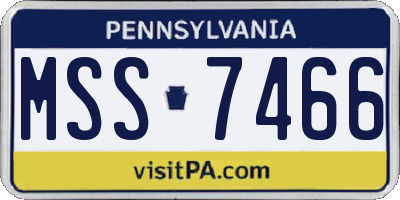 PA license plate MSS7466