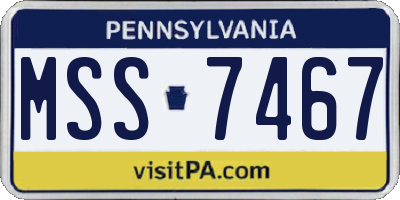 PA license plate MSS7467