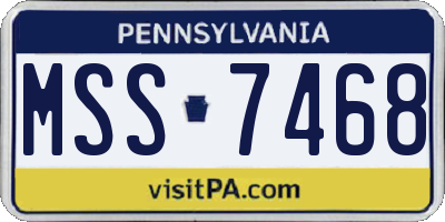 PA license plate MSS7468