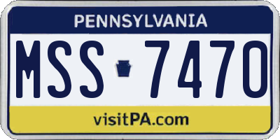 PA license plate MSS7470