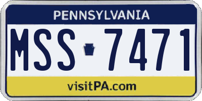 PA license plate MSS7471