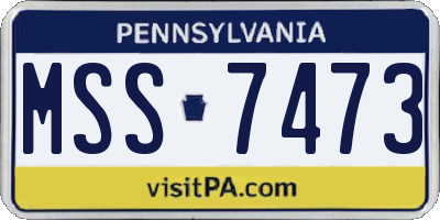 PA license plate MSS7473
