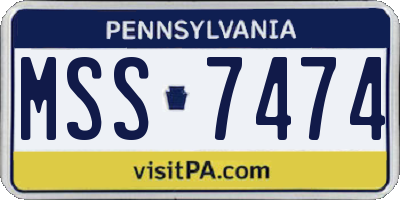 PA license plate MSS7474