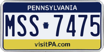 PA license plate MSS7475