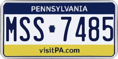 PA license plate MSS7485