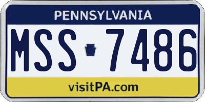 PA license plate MSS7486