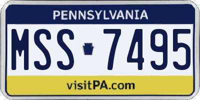 PA license plate MSS7495