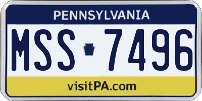 PA license plate MSS7496