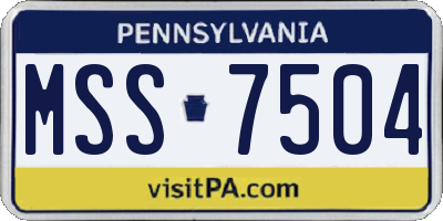 PA license plate MSS7504
