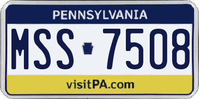 PA license plate MSS7508