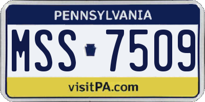 PA license plate MSS7509