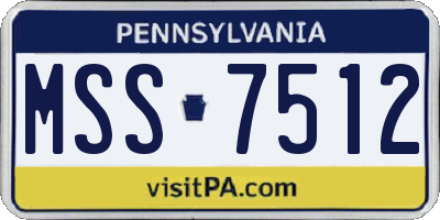 PA license plate MSS7512