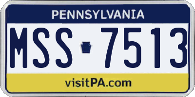 PA license plate MSS7513